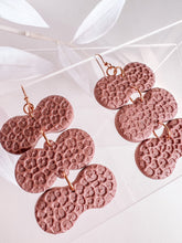 Load image into Gallery viewer, Triple Stack Leopard Textured Dangles in Blush
