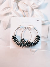 Load image into Gallery viewer, Black and White Beaded Hoops in UnClay
